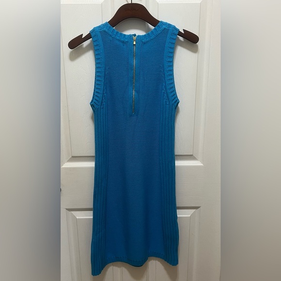NWT Lilly Pulitzer Elise Ariel Blue Cable Knit Sweater Shift Dress - Picture 7 of 7
